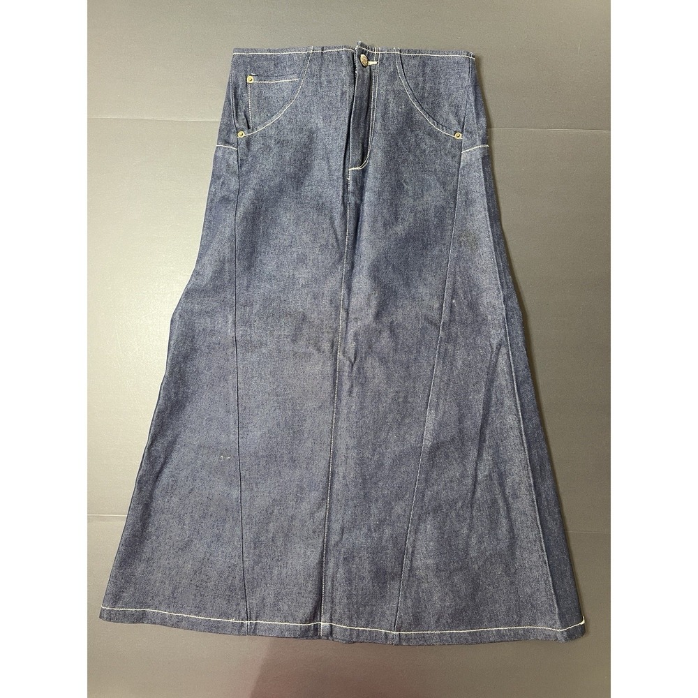 Vintage Jukebox Women's Blue Denim Skirt Size 5/6 90s Y2K